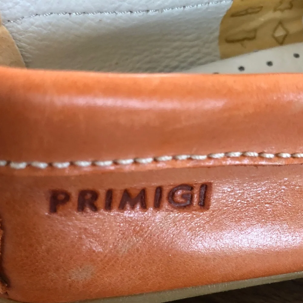 Primigi Girls Orange Leather Moccasin Loafers